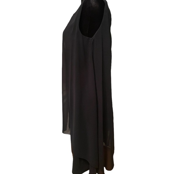 Andrea Jovine woman’s sleeveless black dress with sheer overlay, size small - Picture 3 of 6